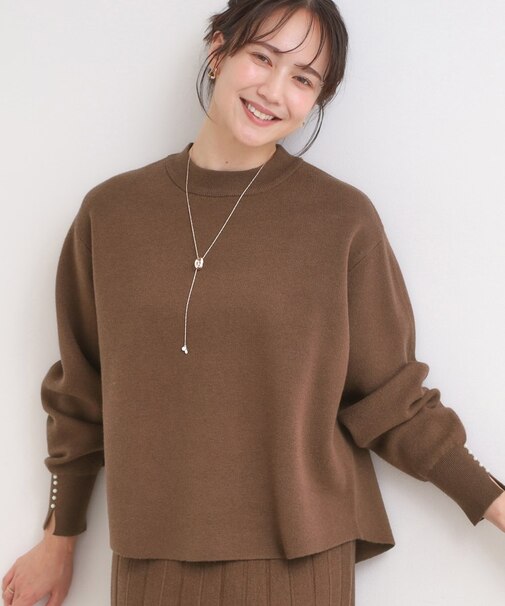 【セットアップ可/S-LL】インせず着られる 洗えるもちもち裾ラウンドニット