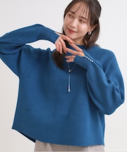 【セットアップ可/S-LL】インせず着られる 洗えるもちもち裾ラウンドニット