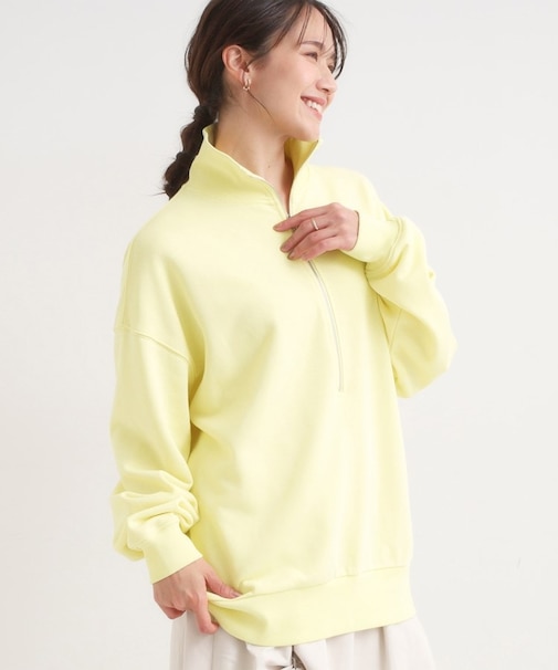 8色の選べる楽しさ ハーフジップ オーバーサイズスウェット