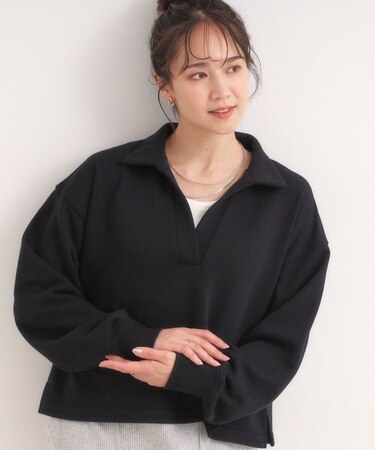 【なめらかタッチ】スキッパーポロスウェット
