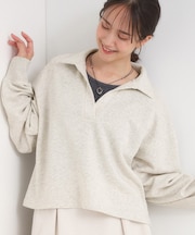 【なめらかタッチ】スキッパーポロスウェット