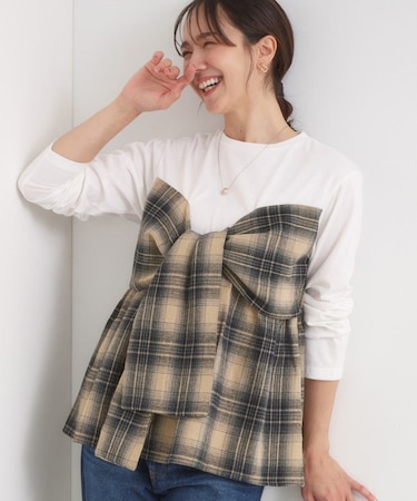 シャツレイヤード風ロンT