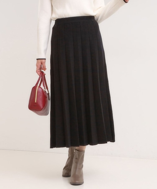 【セットアップ可/S-LL】女性らしさ際立つ 洗えるもちもちニットスカート