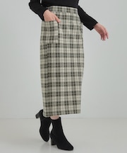 【S-LL/あったか】大人レディな着こなしに シャギーチェックスカート