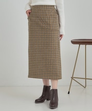 【S-LL】大人レディな着こなしに シャギーチェックスカート【SHOO WARM】