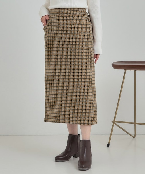 【S-LL】大人レディな着こなしに シャギーチェックスカート【SHOO WARM】