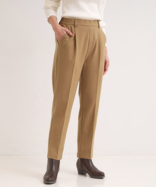 【洗濯機可/S-LL】美脚見え あったかテーパードパンツ