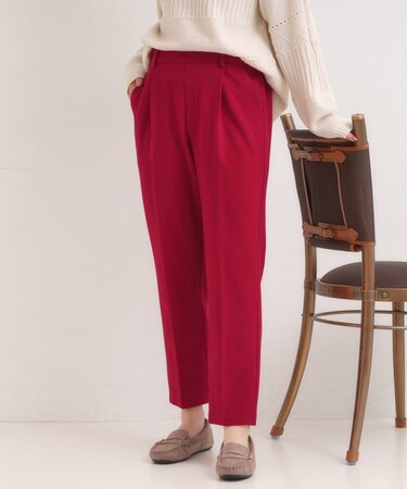 【洗濯機可/S-LL】美脚見え あったかテーパードパンツ