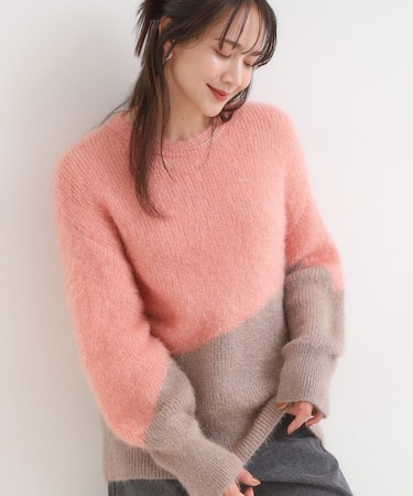 【S-LL/ゆったり】ふわふわシャギー 大人レディなニット