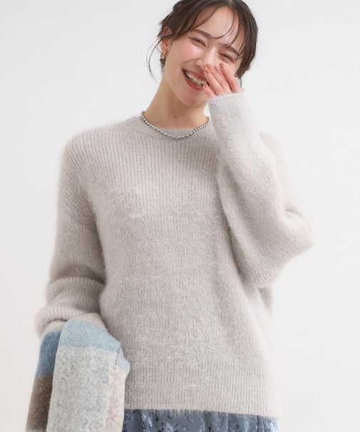 【S-LL/ゆったり】ふわふわシャギー 大人レディなニット