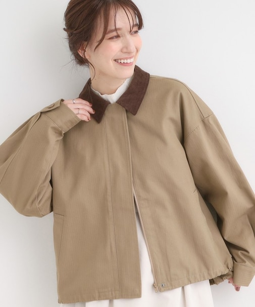 配色衿 ヘリンボーンカバーオール