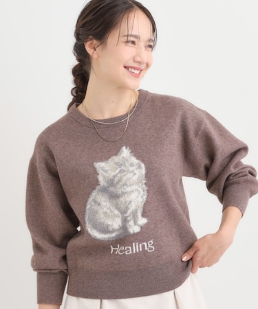 ふわふわアニマル ジャカードニット