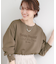 袖タックフェイクパール付きトップス