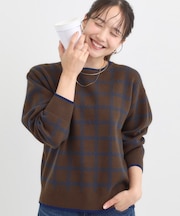 【洗濯機可/S-LL】クラシックなチェック柄が目を惹く 柔らかニット