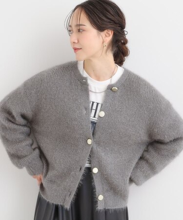 【S-LL】ふわふわシャギー 大人レディなカーディガン