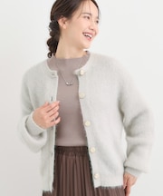 【S-LL】ふわふわシャギー 大人レディなカーディガン