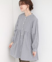 切り替えギャザーチュニックシャツ