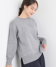 【洗濯機可/毛玉レス】アウトスタイルもきれいに決まる サイドスリットニット