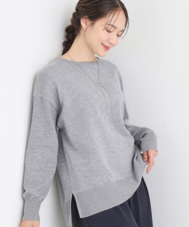 【洗濯機可/毛玉レス】アウトスタイルもきれいに決まる サイドスリットニット