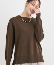 【洗濯機可/毛玉レス】アウトスタイルもきれいに決まる サイドスリットニット