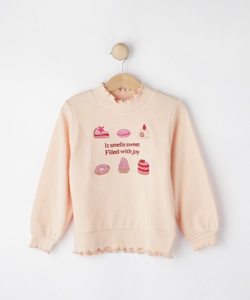 【100-150cm】モチーフ刺繍使いスウェット