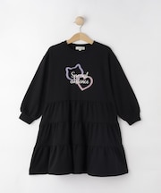 【100-150cm】ミニ裏毛ティアードワンピース