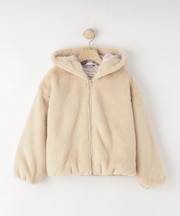 【130-150cm/スクール】耳付きエコファーパーカ