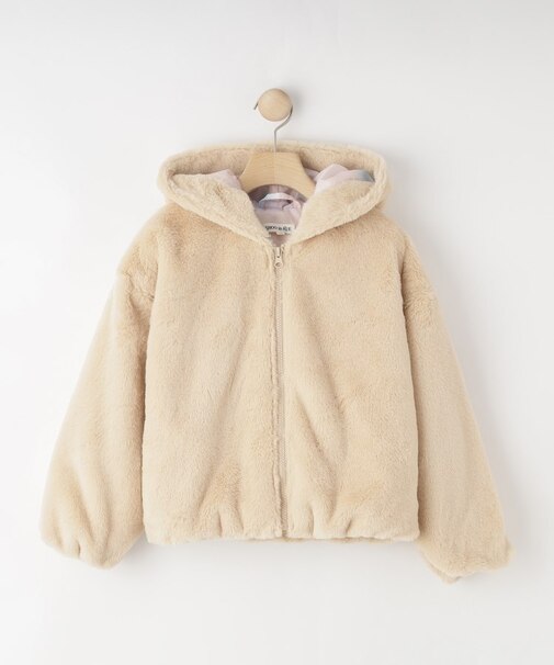 【130-150cm/スクール】耳付きエコファーパーカ