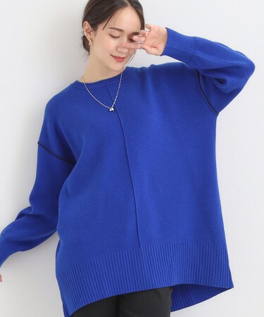 【洗える/毛玉レス】チュニックニットワンピース