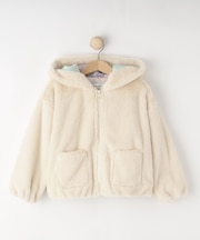 【100-120cm/トドラー】耳付きエコファーパーカ