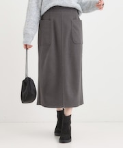 【S-LL】あったかすっきり 圧縮ニットナロースカート