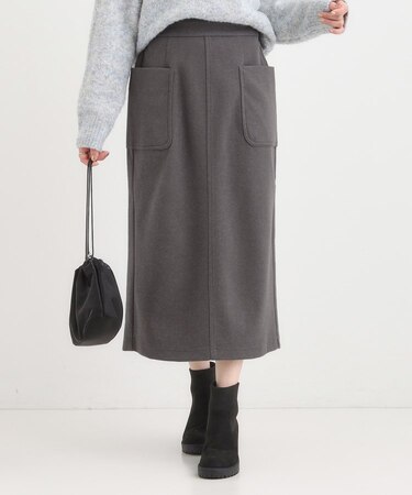 【S-LL】あったかすっきり 圧縮ニットナロースカート