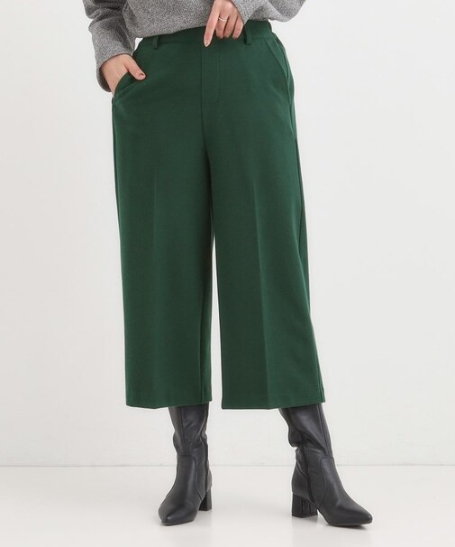 【洗濯機可/S-LL】きちんと見えする あったか裏起毛ガウチョパンツ