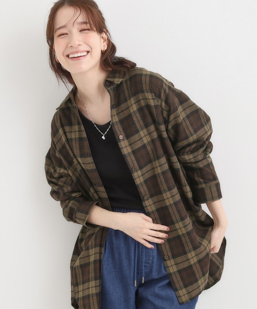 【S-LL】柔らかさが癖になる 起毛コットン オーバーサイズシャツ