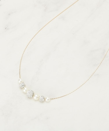 【セレモニー】ポイントパヴェショートネックレス
