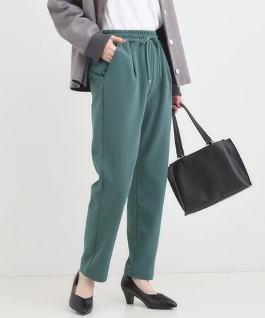 【S-LL/股上深め】裏起毛スマートイージーパンツ