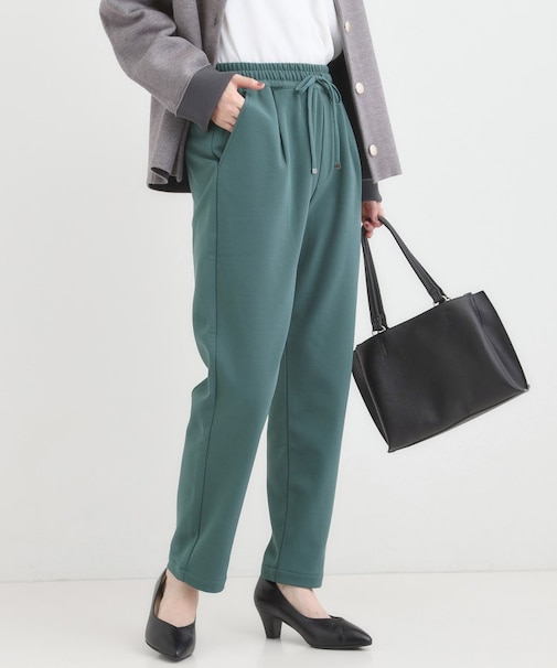 【S-LL/股上深め】裏起毛スマートイージーパンツ