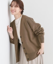 【洗える/毛玉レス】表面がきれいなVネックカーディガン