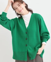 【洗える/毛玉レス】表面がきれいなVネックカーディガン