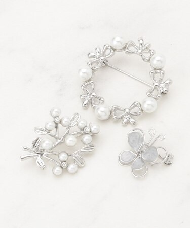 【セレモニー】3点セットブローチ