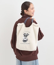 ボア刺繍アニマルコードトートバッグ