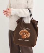 ボア刺繍アニマルコードトートバッグ