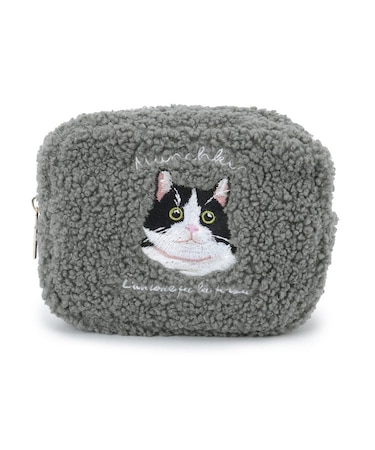 ボアアニマル刺繍ポーチ