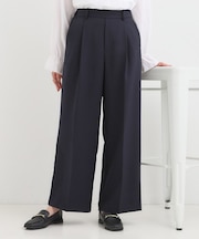 【洗える/S-LL/セットアップ可】脚のラインをきれいに魅せる センタープレスワイドパンツ