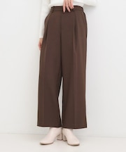 【洗える/S-LL/セットアップ可】脚のラインをきれいに魅せる センタープレスワイドパンツ