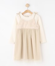 【100-150cm】ファーチュールドッキングキャミワンピ