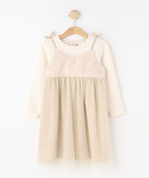 【100-150cm】ファーチュールドッキングキャミワンピ