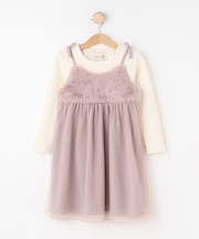 【100-150cm】ファーチュールドッキングキャミワンピ