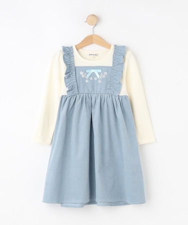 【100-120cm】コーデュロイドッキングワンピース