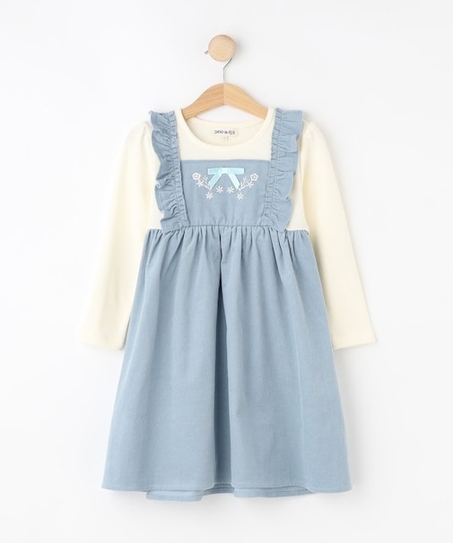 【100-120cm】コーデュロイドッキングワンピース